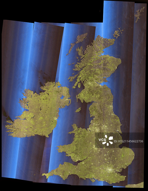 不列颠群岛卫星图像图片素材