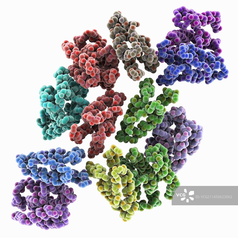 劳斯肉瘤病毒晶格分子模型图片素材
