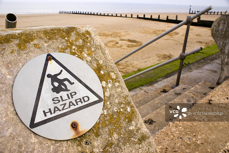 滑倒危险警告标志图片素材