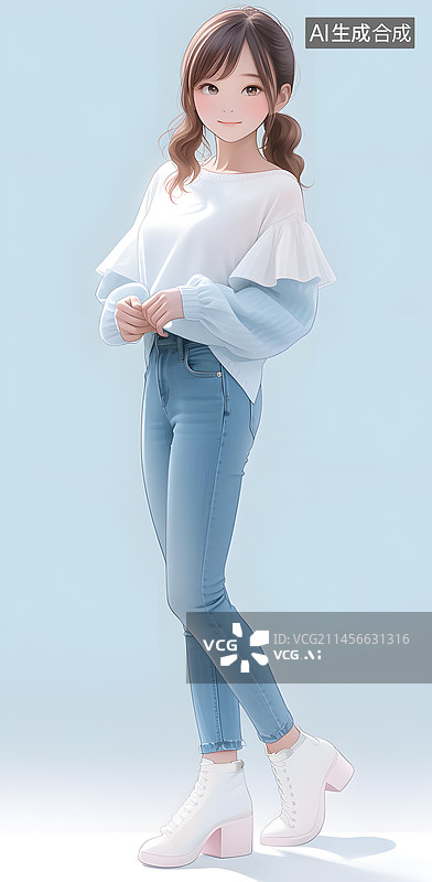 【AI数字艺术】3D女生服装搭配图片素材