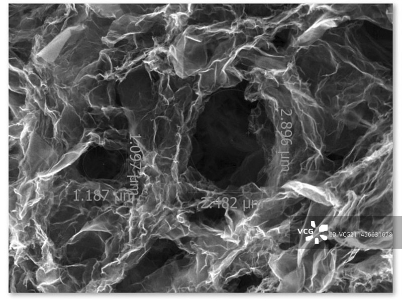 石墨烯气凝胶，扫描电子显微镜图片素材