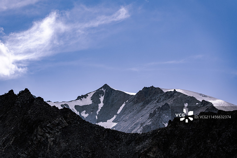 中国新疆独库公路两侧的天山夏季风光图片素材