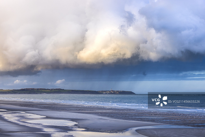 秋季法国加来海峡省的格里内角图片素材