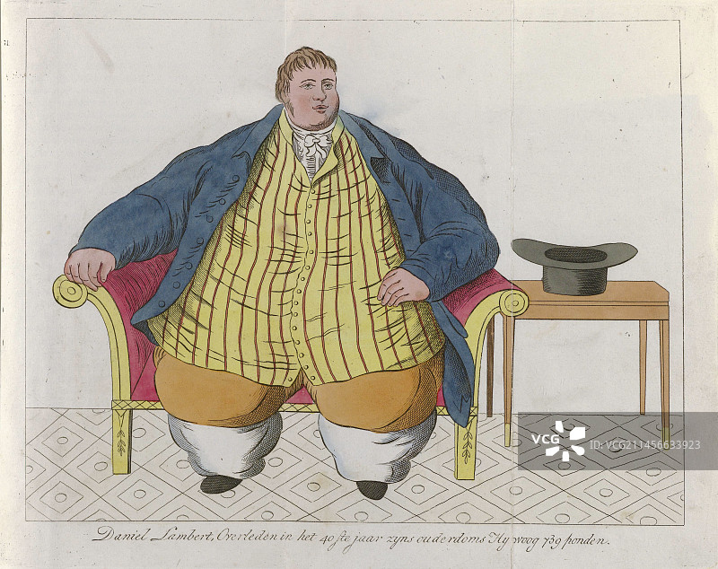 丹尼尔·兰伯特，19世纪插图图片素材