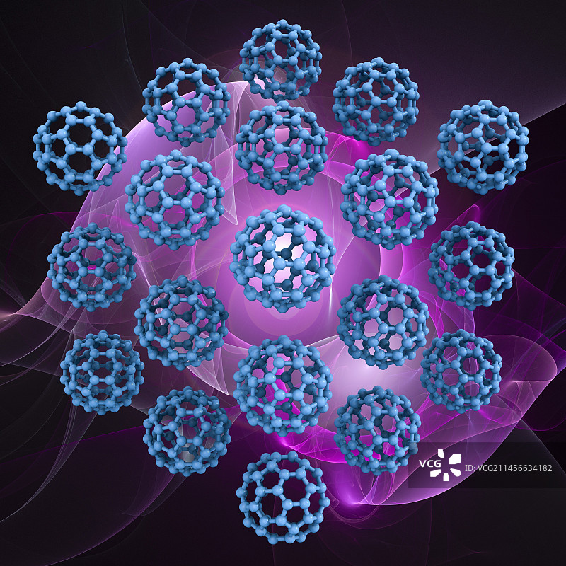 富勒烯C60分子，图示图片素材