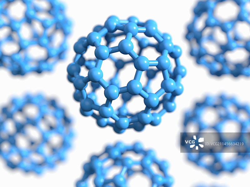 富勒烯C60分子，图示图片素材