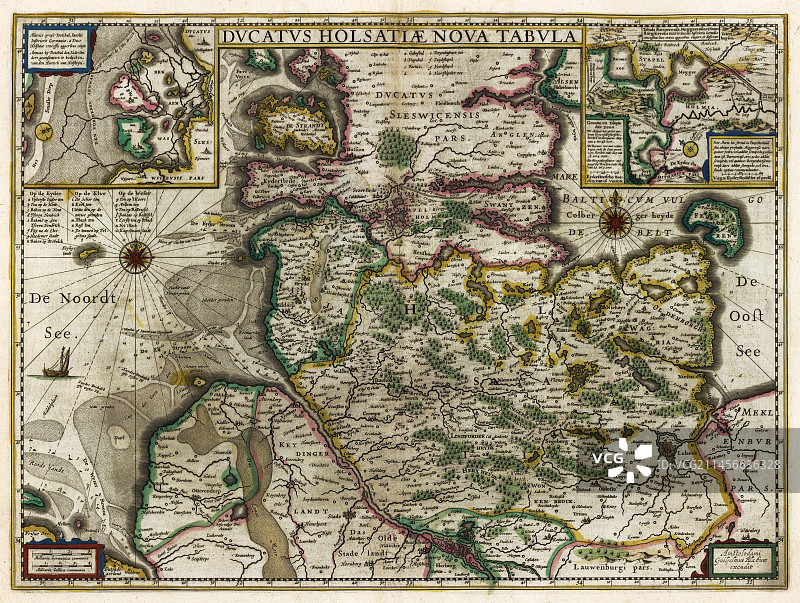 17世纪荷尔斯泰因公国地图图片素材