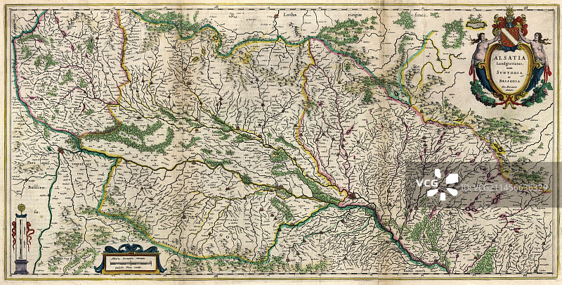 17世纪的阿尔萨斯地图图片素材