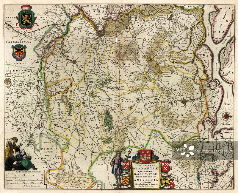 布拉班特侯爵领地和第三区地图图片素材