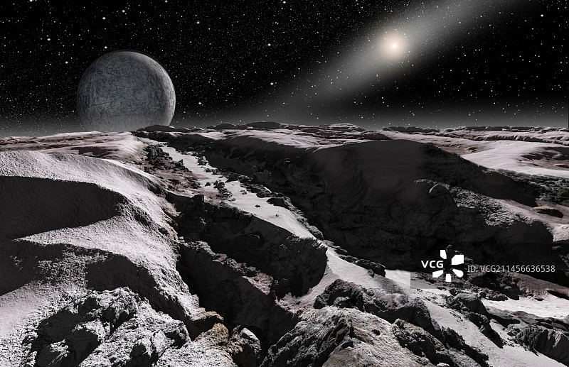 冥王星表面插图图片素材