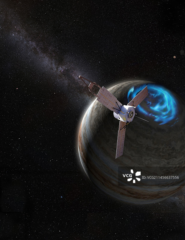 朱诺号探测器与木星插图图片素材