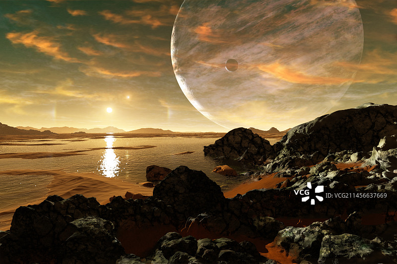 系外行星开普勒47c插图图片素材