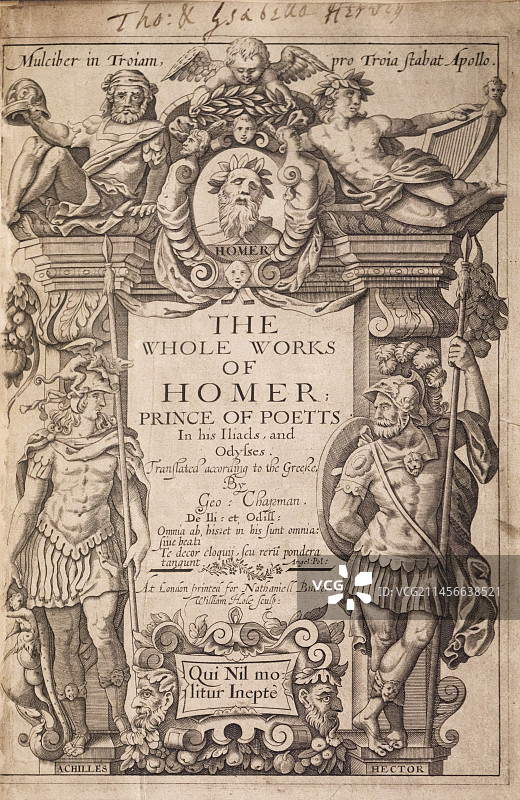 荷马作品的标题页图片素材