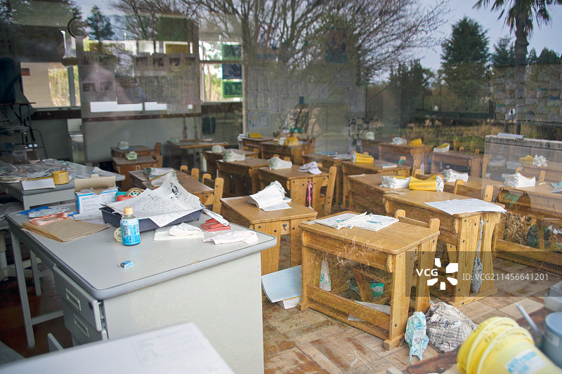 福岛废弃学校，日本图片素材