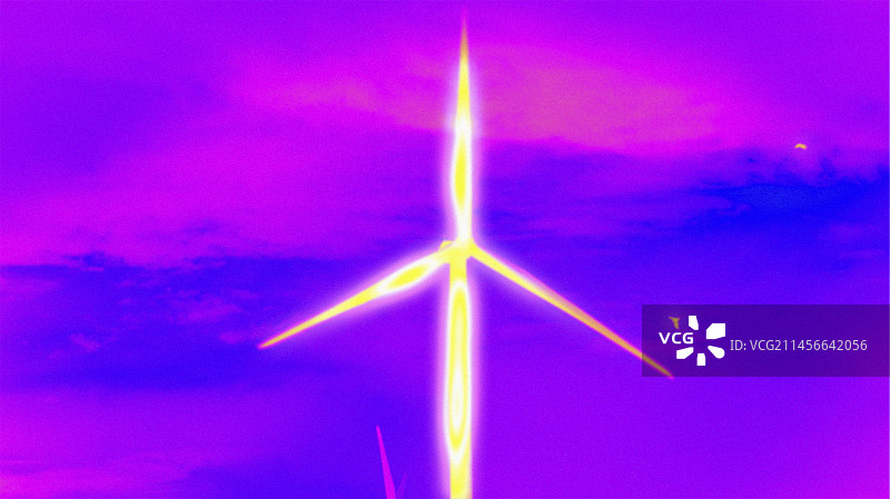 风力涡轮机热成像图片素材