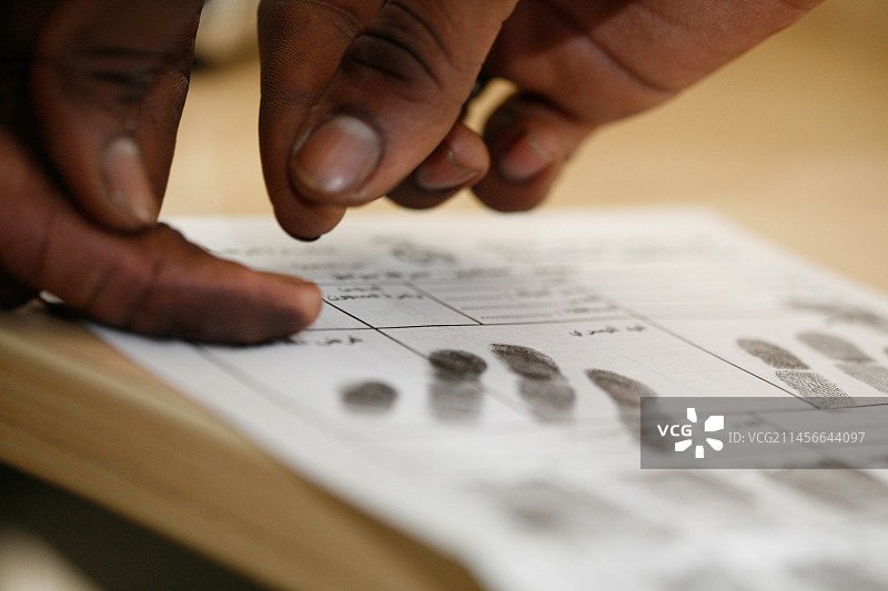 嫌疑人被采集指纹图片素材