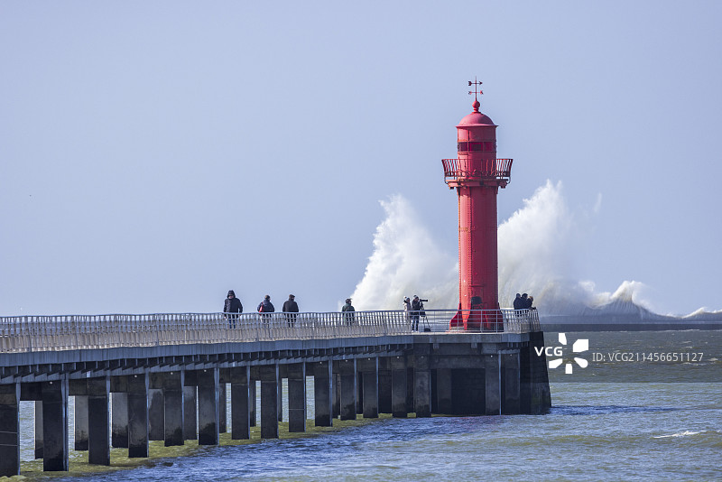 法国奥帕尔海岸滨海布洛涅码头图片素材