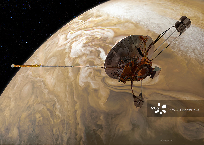 先锋者10号探测器飞过木星，图示图片素材