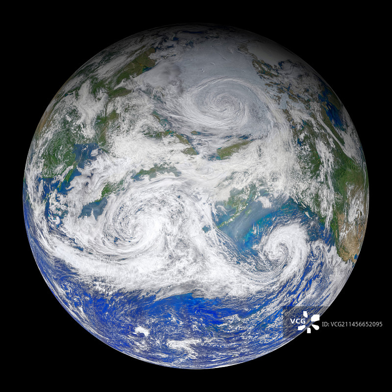 气旋三重奏卫星图像图片素材