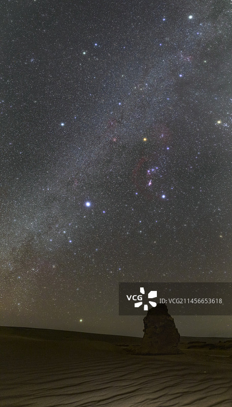 冬季星空，伊朗卢特沙漠图片素材