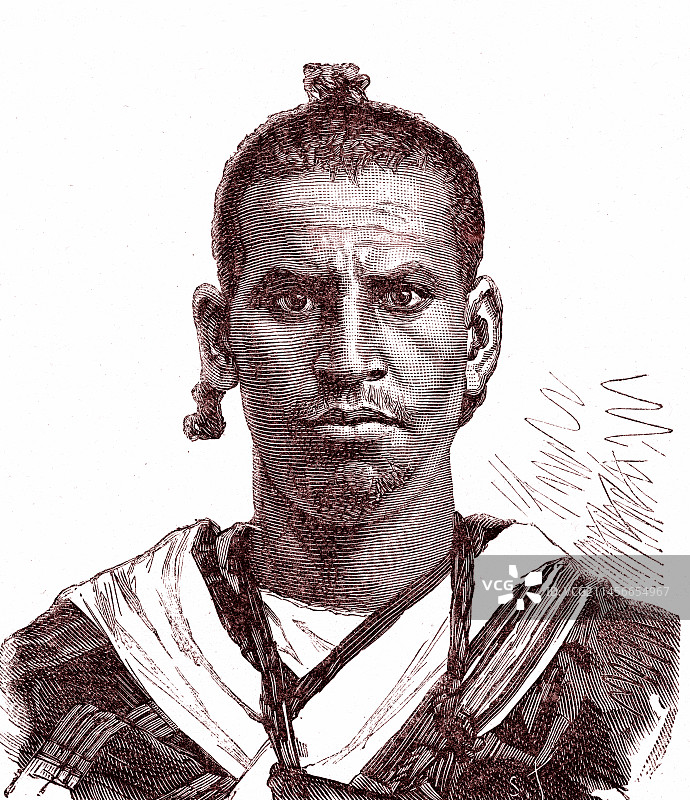 19世纪的柏柏尔男人插画图片素材