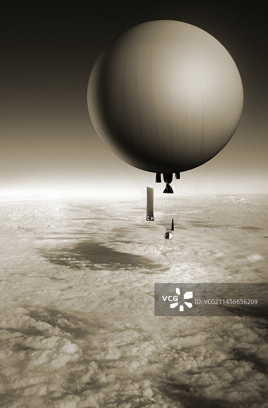 1931年奥古斯特·皮卡德气球升空插图图片素材