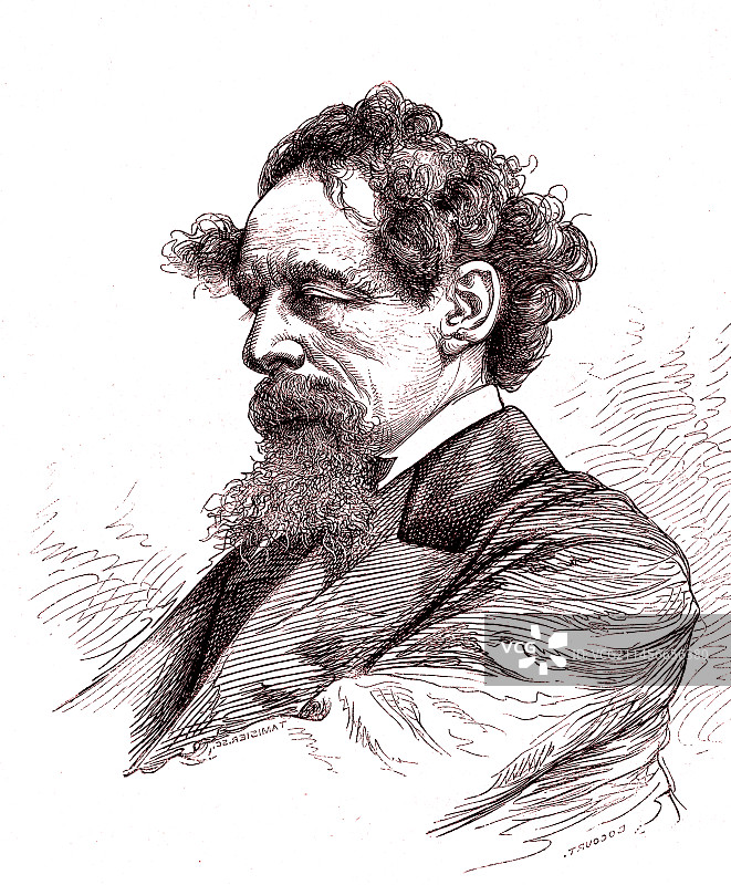 英国作家查尔斯·狄更斯图片素材