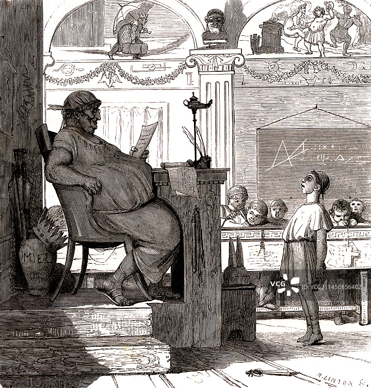 19世纪的老师插图图片素材