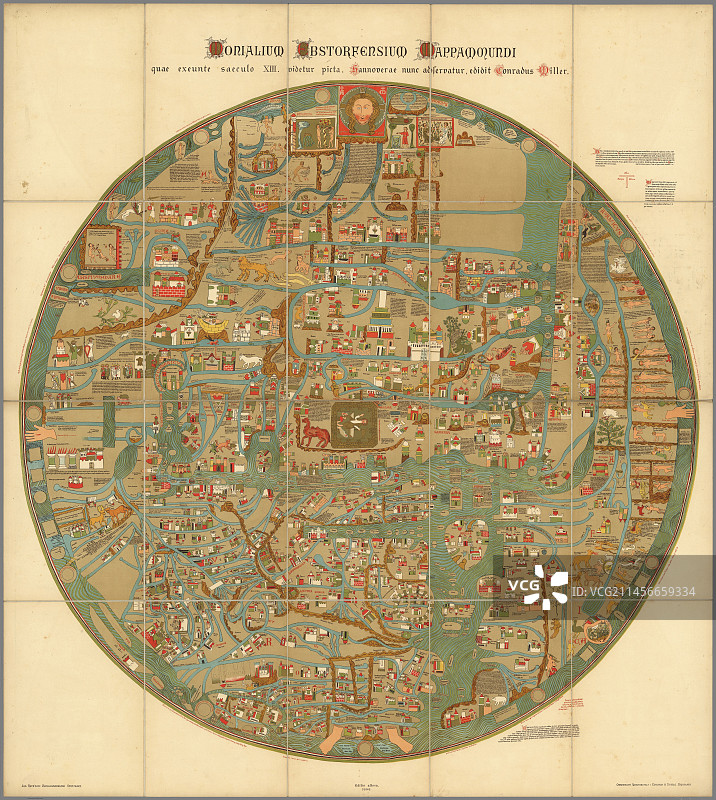 13世纪世界地图图片素材