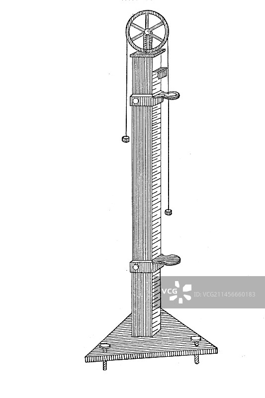 阿特伍德机，19世纪插图图片素材