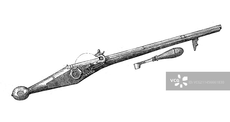 19世纪火绳枪插图图片素材