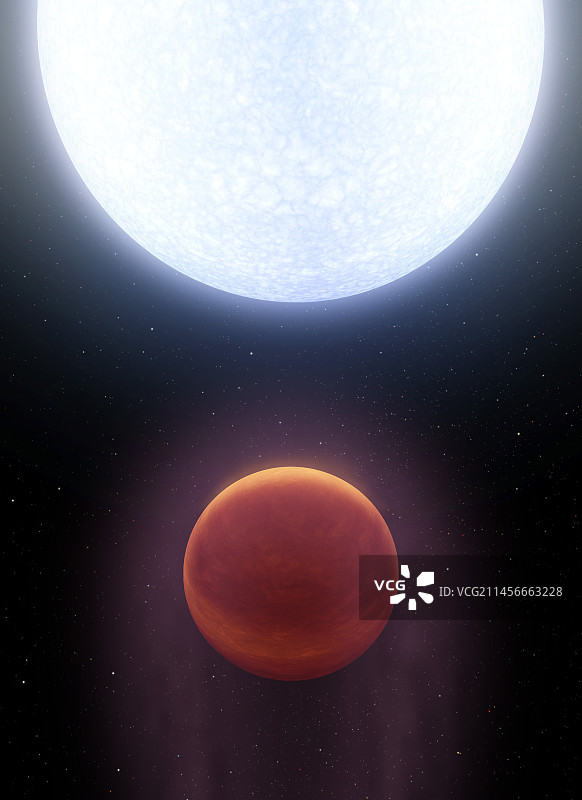 已知最热的系外行星绕其主恒星运行图片素材