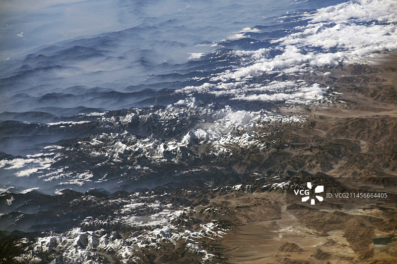 从太空看到的喜马拉雅山脉图片素材