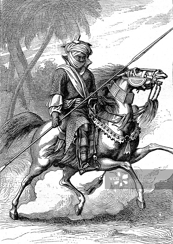 19世纪尼日利亚酋长的保镖插图图片素材