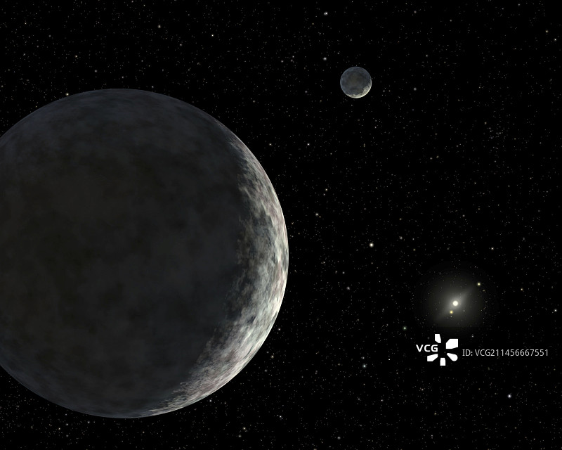 阋神星和迪斯诺美亚插画图片素材