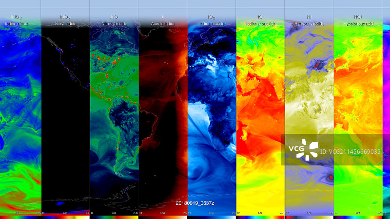 地球大气层化学物质计算机模拟图片素材
