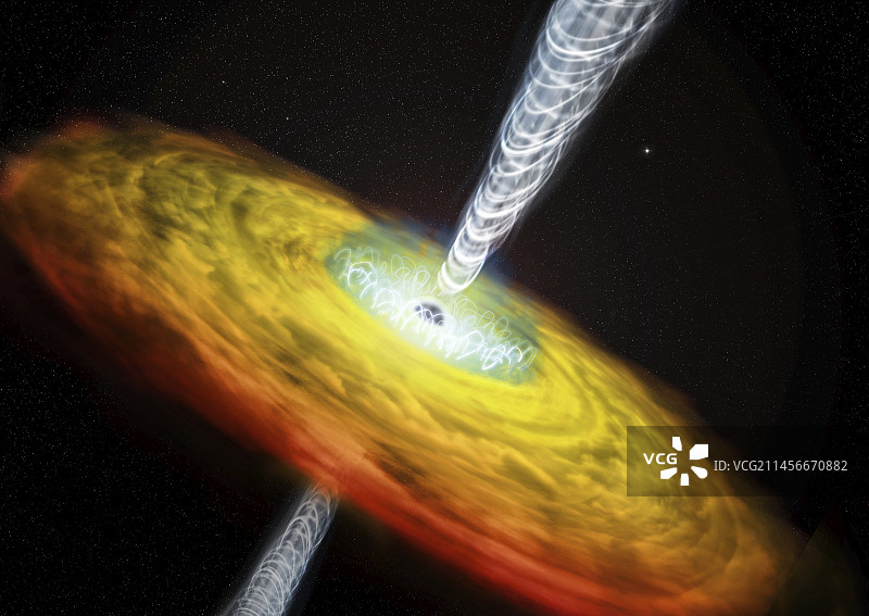 类星体辐射和磁场示意图图片素材