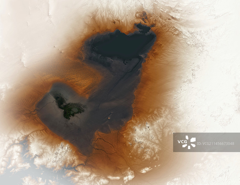 巨乍得湖卫星图像图片素材
