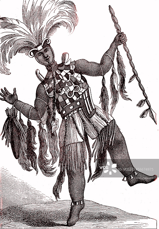 19世纪加纳阿散蒂酋长插图图片素材