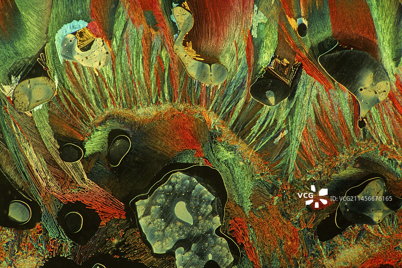 酒石酸晶体的显微照片图片素材