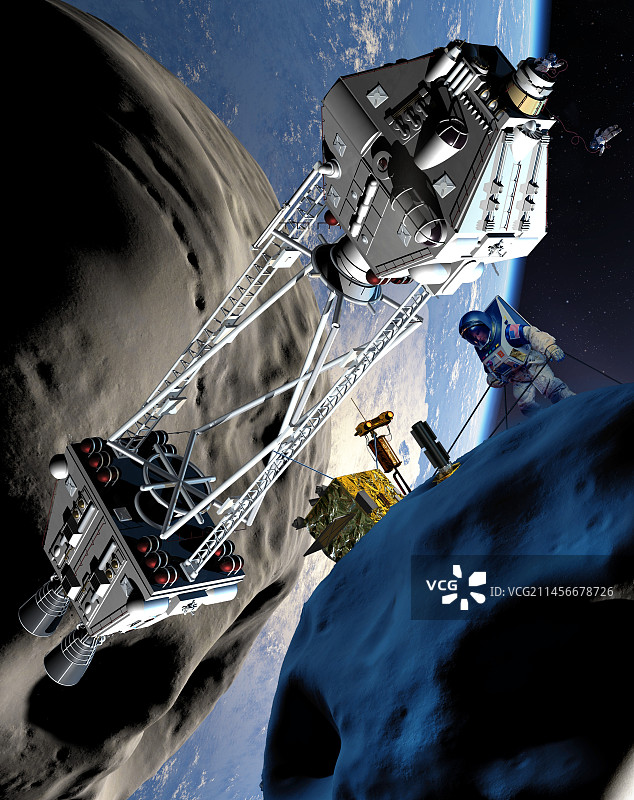 小行星采矿，插图图片素材