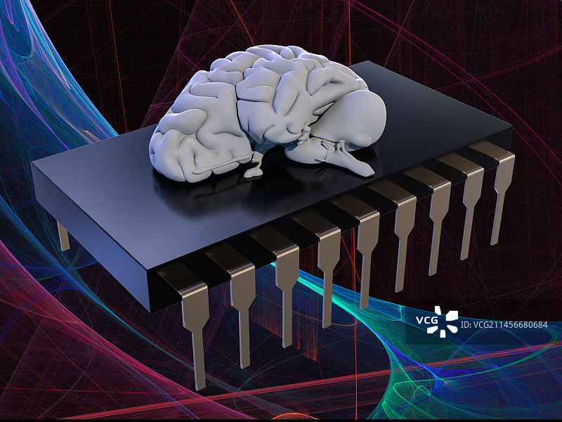 脑机接口示意图图片素材