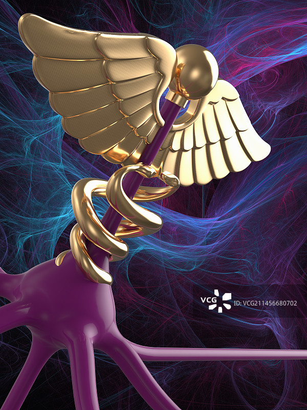 神经细胞和医疗符号，图示图片素材