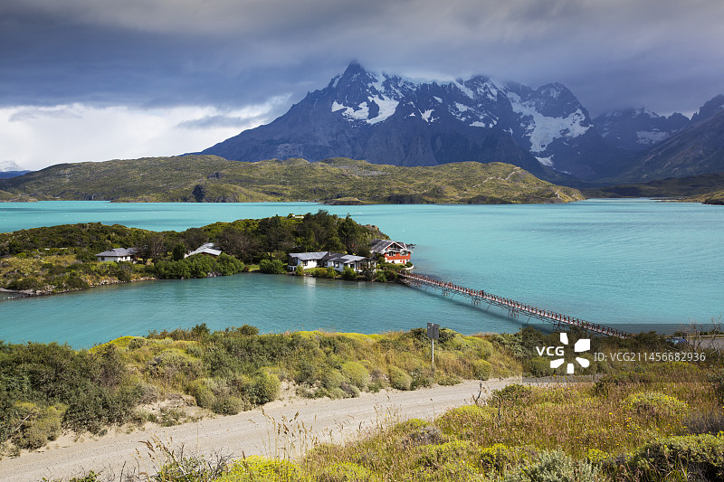 智利巴塔哥尼亚托雷德尔潘恩国家公园佩霍湖图片素材