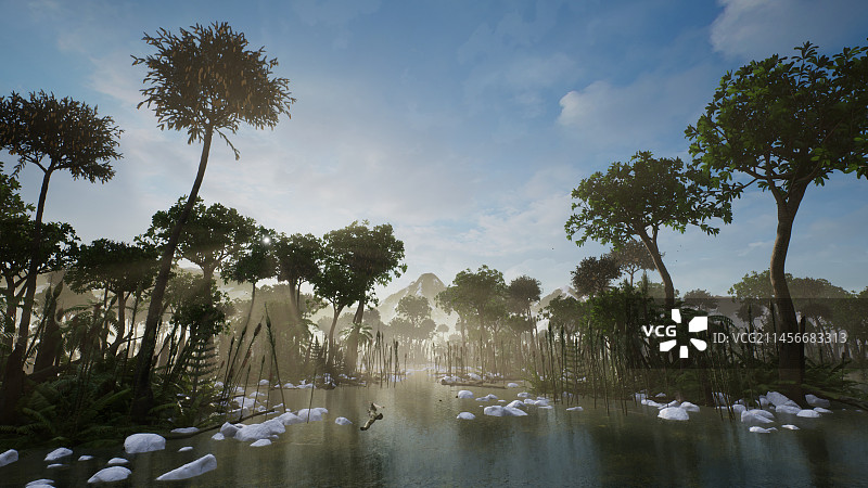 悉尼盆地二叠纪景观插画图片素材