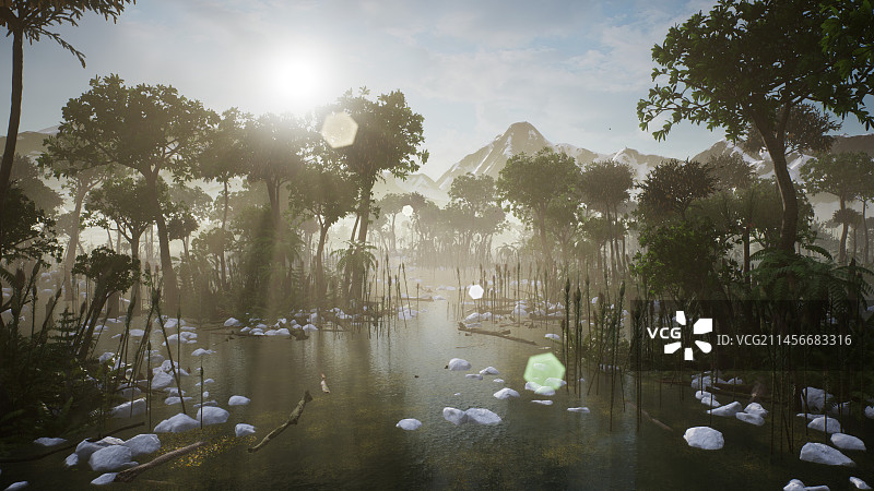 悉尼盆地二叠纪景观插画图片素材