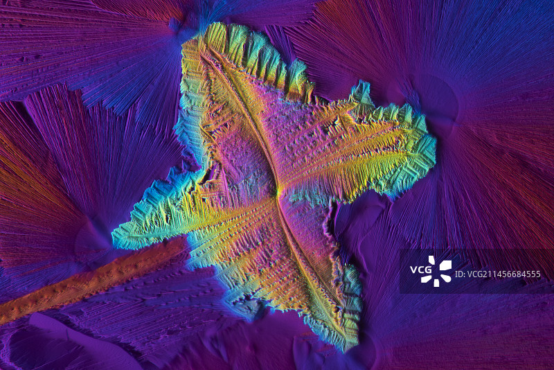氨基酸和氢醌偏振光显微照片图片素材