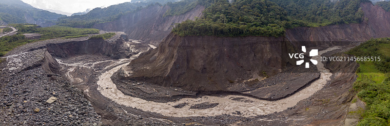 厄瓜多尔可口河峡谷侵蚀，2020年8月图片素材