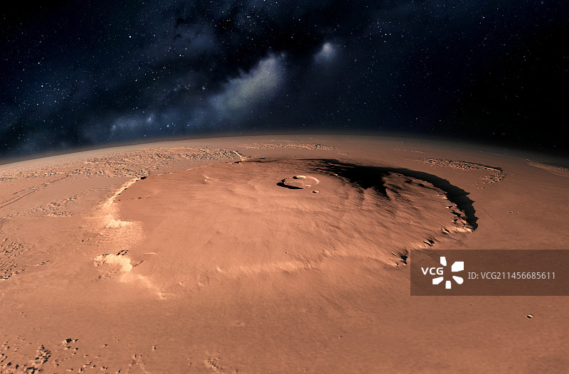 火星奥林匹斯山插图图片素材