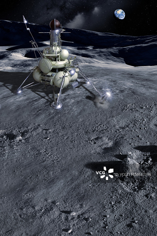 月球16号月球探测器合成图像图片素材